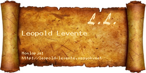 Leopold Levente névjegykártya